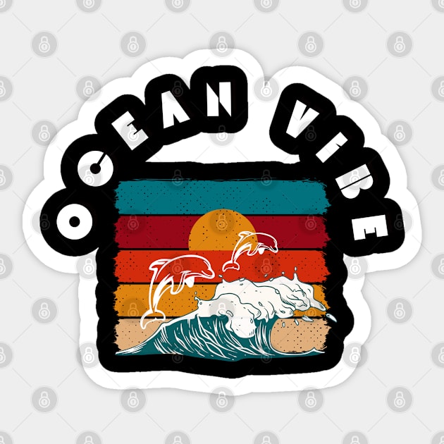 Dolphin retro cute ocean vibe Sticker by Alex